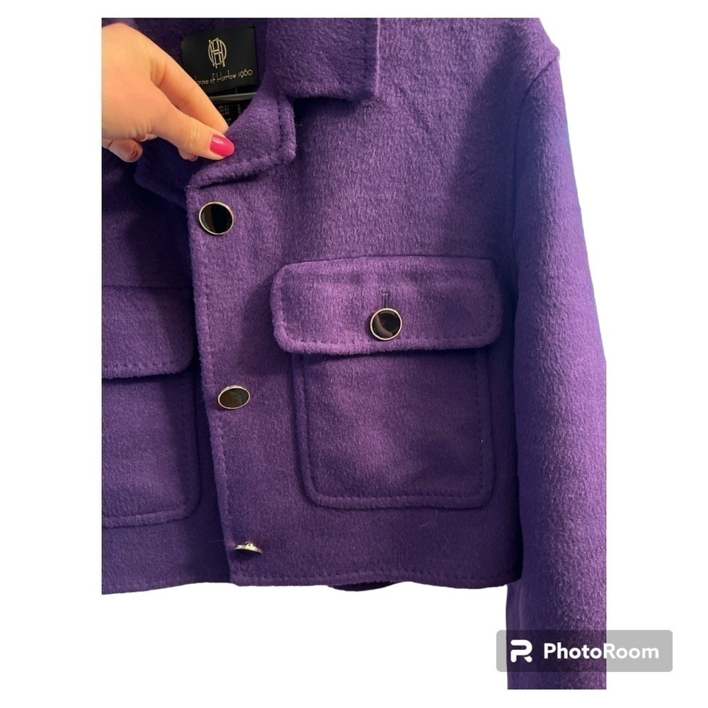 NWOT House of Harlow 1960 cropped wool blend jacket size XS - Picture 5 of 5
